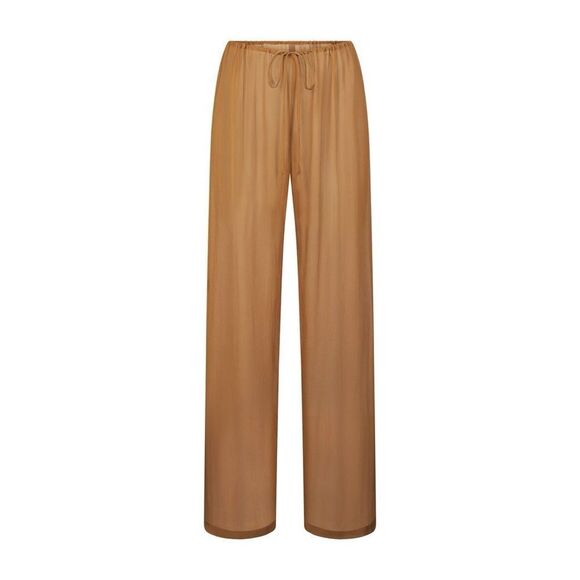 SKIMS Swim Crinkle Silk Coverup Pant Almond 4X - Picture 1 of 3